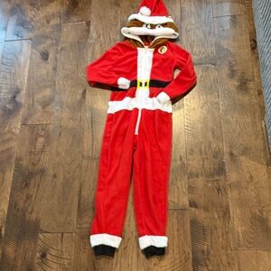 Bucees Santa Suit Youth XS/S Zip Up Christmas Pajama Costume Beaver One Piece